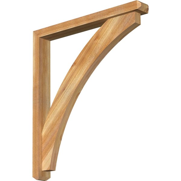 Ekena Millwork Thorton Craftsman Rough Sawn Bracket w/ Offset Brace, Western Red Cedar, 4"W x 32"D x 36"H BKT0402X32X36THR04RWR - main